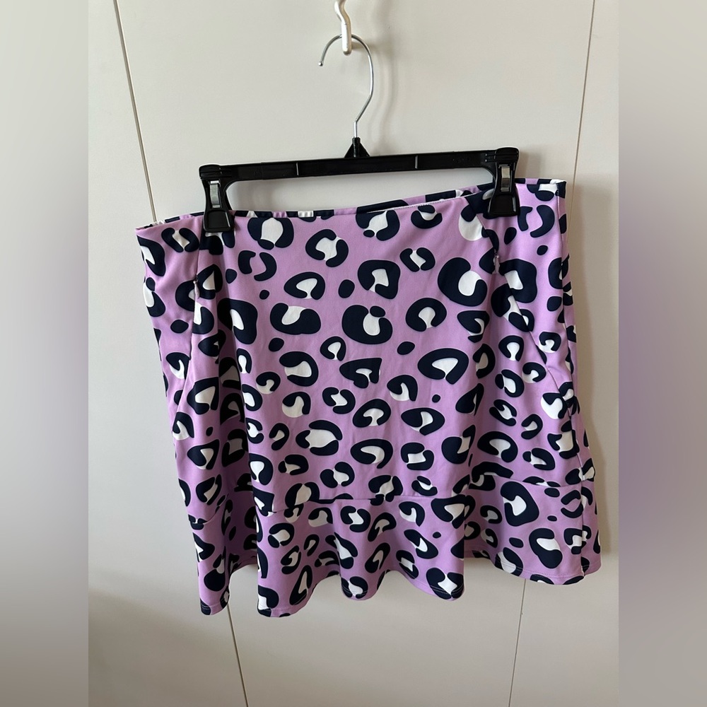 Melly M Purple Leopard Print Skirt